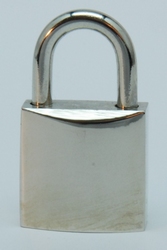 Padlock 21 mm, shiny nickelplated +2 keys