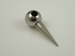 Extra sluiting, zilverkleurige bol met spike