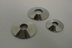 Big nipple disks, pair, 4 cm diam. shiny