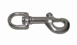 Snaphook, Nickel plated, ring at other side.
