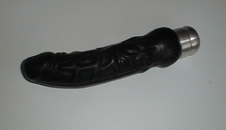 Quick change grip for floggers, dildo shaped.